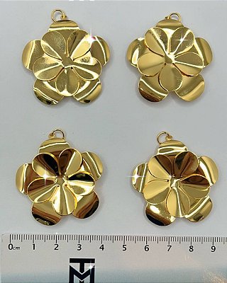 Pingente Flor - Banho De 02 Milesimos De Ouro 18K - 01 Unid