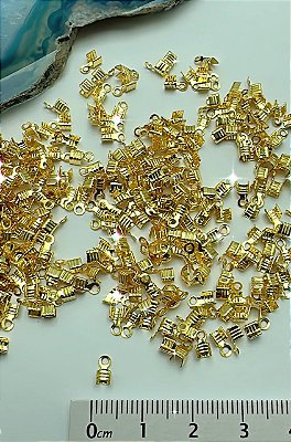Terminal Para Cordao Ate 3Mm - 10Pçs - Ouro