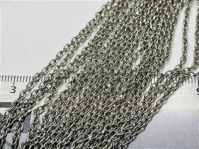 Corrente Guaraná Portuguesa 0,40Mm Níquel Branco - Corrente De Ferro Com Elo Aberto - 1 Metro
