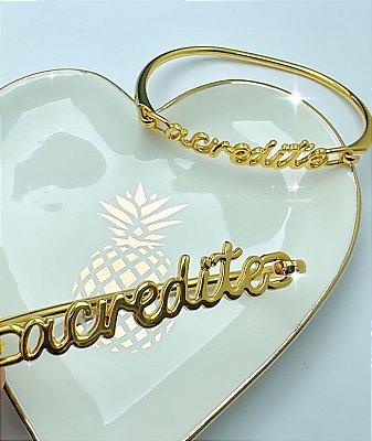 Bracelete De Metal Acredite Com Verniz Italiano Qtd - 01 Unid