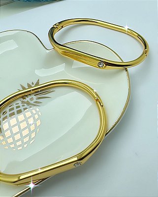 Bracelete De Metal Ponto De Luz Com Verniz Italiano Qtd - 01 Unid