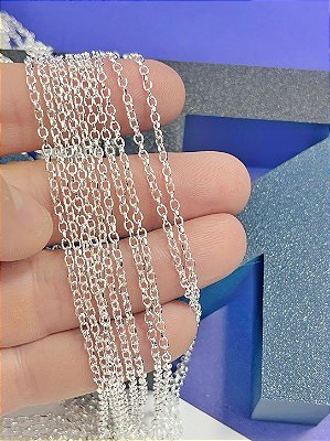 Corrente Guarana Elo Portugues - Banho Prata Semijoia 50 Milésimos Arame 0,55mm - 1 metro