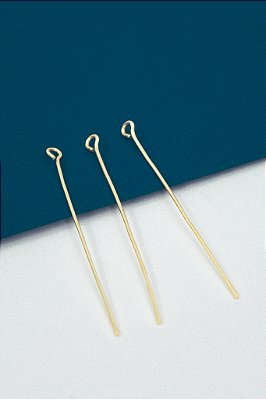Alfinete Contra Pino 5Cm Ouro - 100Pçs