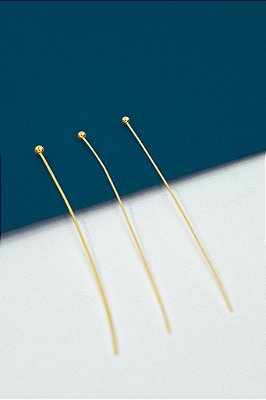 Alfinete Bolinha 6Cm Ouro - 50Pçs