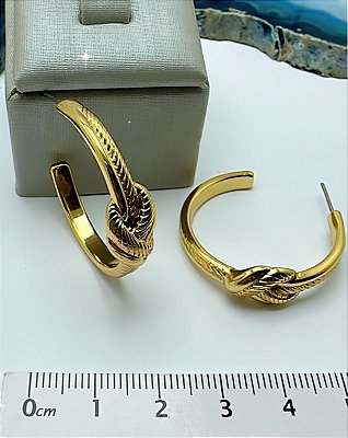 Brinco Argola Nó Ouro - 01 Par