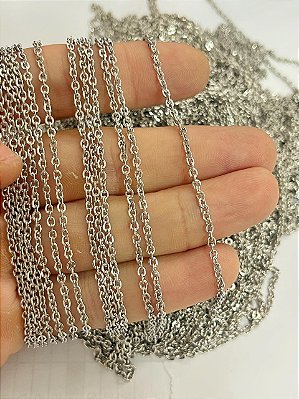 Corrente Aço Inox Cadeado Diamantada Arame 0,60Mm * Antialérgica * Nao Escurece Nunca * 1 Metro