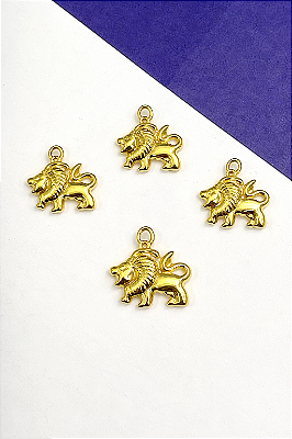 Pingente Leao Abs Ouro - Pct 10 Pçs