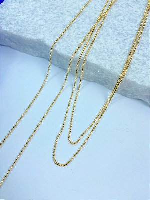 Corrente Bolinha 1,5Mm - Banho Ouro 2 Milésimos Com Verniz Protetivo - 1 Metro