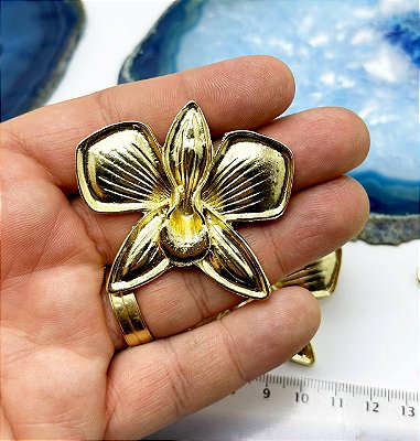 Brinco Flor Orquidea - O Par - Banho De 02 Milésimos De Ouro 18K