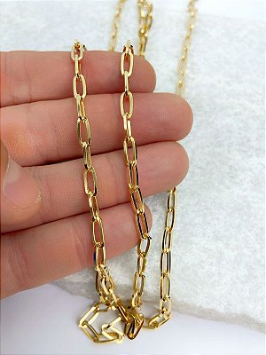 Corrente Cartier arame quadrado laminado - Arame 1,2Mm - ferro Banho Ouro 2 Milésimos Com Verniz Protetivo