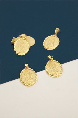 Pingente Religioso Medalha Sao Cristovao Ouro - 01 Unid