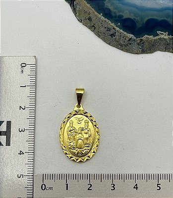 Pingente Religioso Medalha Divino Pai Eterno Ouro - 01 Unid