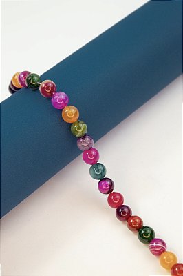 Fio Pedra 10Mm Agata Colorida - 01 Fio