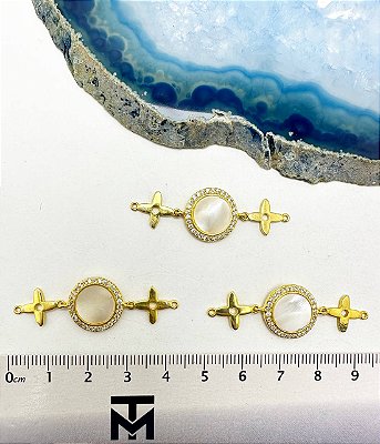 Entremeio Pulseira - 01 Unid - Banho De 02 Milésimos De Ouro 18K
