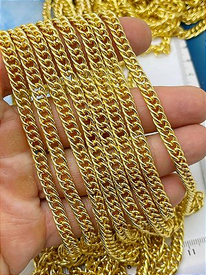Corrente Grume Dupla Arame 1,2Mm Alumínio Ouro  - 1 Metro