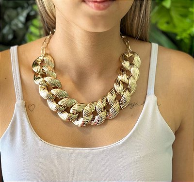 Colar Trend - 01 Unid - Banho De 01 Milésimo De Ouro 18K