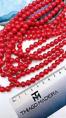 Porcelana 8Mm Vermelho - O Fio - Aprox 40Cm