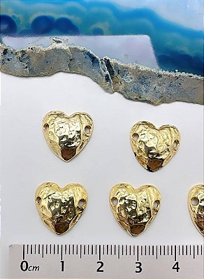 Pingente Coracao Pequeno 2 Saídas - 01 Unid - Banho De 02 Milésimos De Ouro 18K