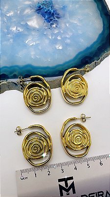 Brinco Caracol - O Par - Banho De 03 Milesimos De Ouro 18K