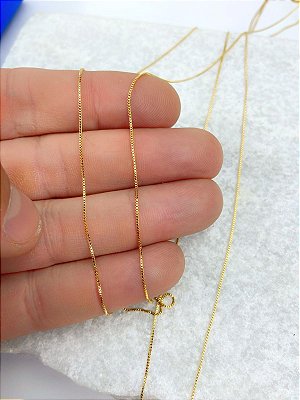Corrente Veneziana 0,60Mm - 1 Metro - Super Fina Ideal Para Pedras, Perolas e cristal - Banho Ouro Camada 2 Milésimos  Com Verniz Protetivo italiano