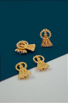 Pingente Religioso Passante Nossa Senhora Aparecida Ouro - 01 Unid