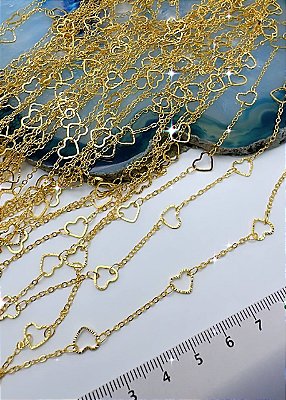 Corrente Coração - O Metro - Banho De 02 Milésimos De Ouro 18K
