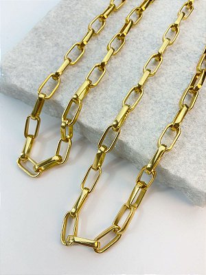 Corrente Cartier Aluminio - Banho Ouro Anodizado - Arame 2,70Mm - 1 Metro