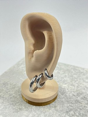 TRIO BRINCO ARGOLA AÇO INOX - ANTIALERGICO HIPOALERGENICO - NAO ESCURECE NUNCA - 3 PARES