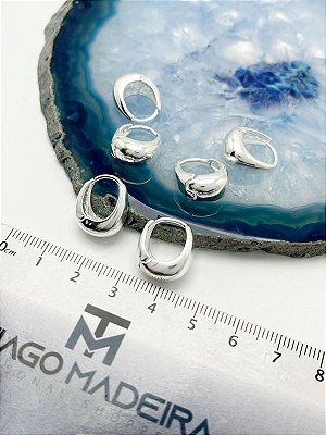 BRINCO ARGOLA CLICK PRATA - 13MM - BANHO PRATA 1000 CAMADA 50 MILÉSIMOS - 1 UNIDADE