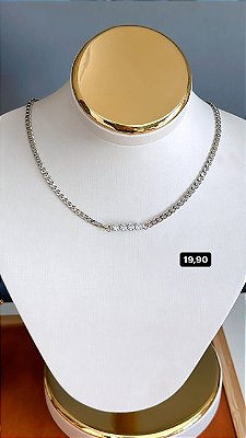 Choker 45Cm - 01 Unid - Níquel branco