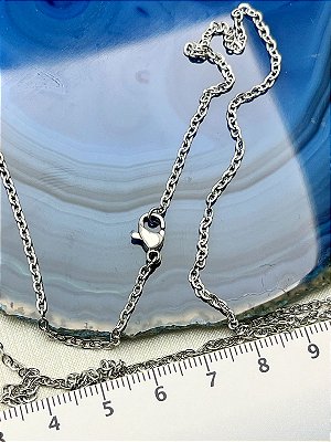 Colar Corrente Cadeado diamantada * AÇO INOX * medida 70cm - arame 0,50mm NAO ESCURECE NUNCA Semijoia - 1 unidade