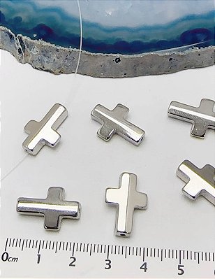 Pingente Cruz Passante - 01 Unid - Níquel Branco