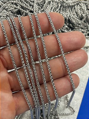 CORRENTE AÇO INOX TIPO ESPIGA / CORDAO - NAO ESCURECE NUNCA - 1 METRO - Nao escurece Nunca - Antialergica