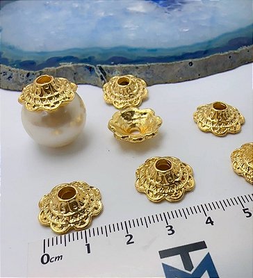 Tulipa metal 15mm - 01 Unid - Banhado a  Ouro