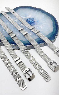 Pulseira Malha - 01 unid - Níquel Branco