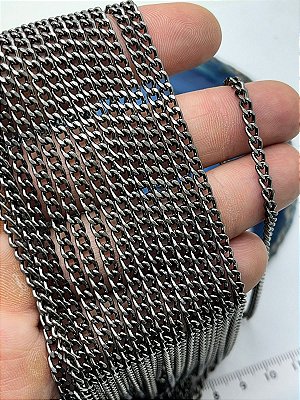 CORRENTE GRUME 1.0MM ALUMINIO ANODIZADA BANHO GRAFITE - 1 METRO