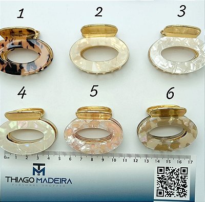 PIRANHA OVAL ACETATO / RESINA METAL OURO M - 1 UNIDADE