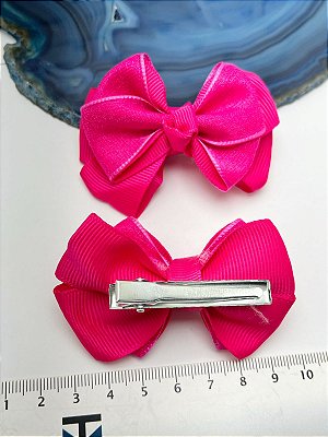 PRESILHA BICO DE PATO LAÇO INFANTIL PINK - 2 UNIDADES