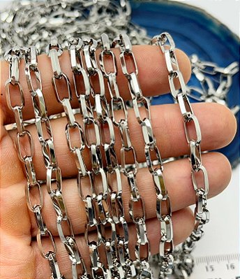 CORRENTE ACO INOX CARTIER DIAMANTADA - ARAME 2,4mm - NAO ESCURECE NUNCA - SEMIJOIA - 1 METRO