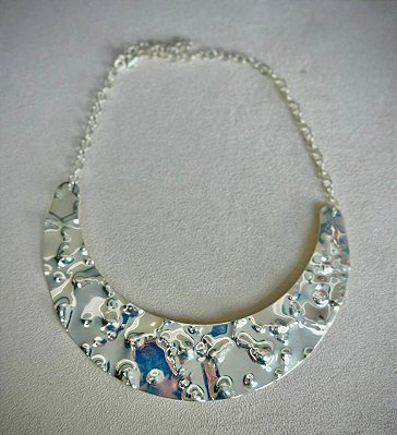 choker martelada - 01 unid - Banho de prata 50 milésimos mais verniz protetivo