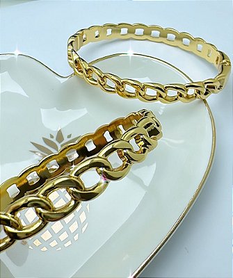 Bracelete De Metal Corrente Com Verniz Italiano Qtd - 01 Unid