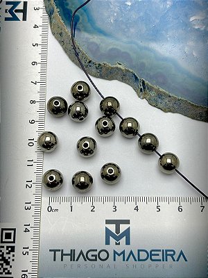 Entremeio Bola 10mm grafite - 30pcs