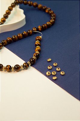 Entremeio 6mm Ouro - 50pçs