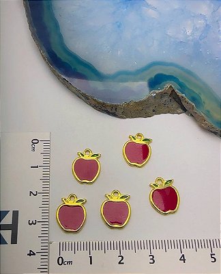 Pingente Fruta Maçã Ouro - 01 und
