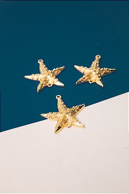 Pingente Estrela 2 Saidas Ouro - 01 und