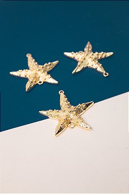 Pingente Estrela 2 Saidas Ouro - 01 und