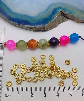 Entremeio 4mm Ouro - 100pçs