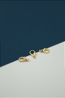 Fecho Lagosta 16mm Ouro - 30 Pçs