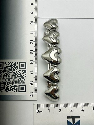 Presilha Coracao metal niquel - 1 unidade