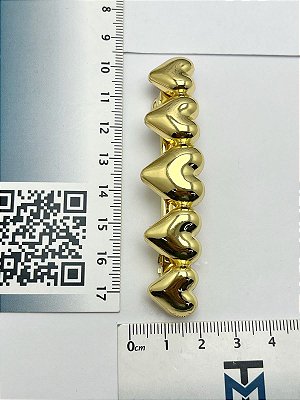Presilha Coracao metal dourado - 1 unidade